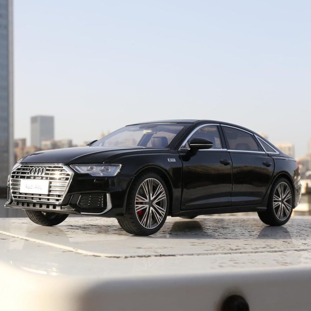 BDTCTK Compatible for 1:18 Audi A6L Model Car, Diecast Collectible Pull Back Toy Car with Sound and Light for Adults Kids Boys Girls, Gift Black