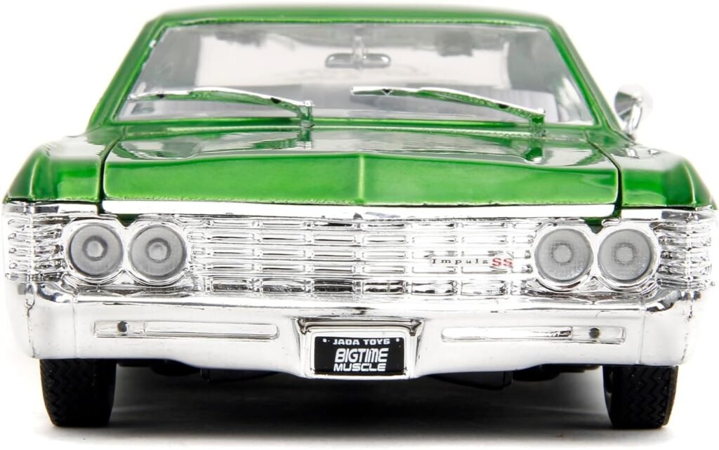 Big Time Muscle 1:24 1967 Chevrolet Impala SS Die-Cast Car, Toys for Kids and Adults(Green/White)