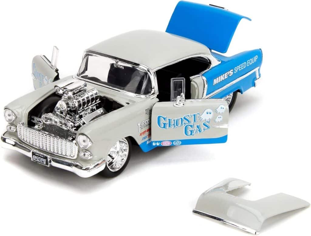 Bigtime Muscle 1:24 1955 Chevrolet Bel-Air Die-Cast Car, Toys for Kids and Adults(Cool Gray/Gloss Blue)