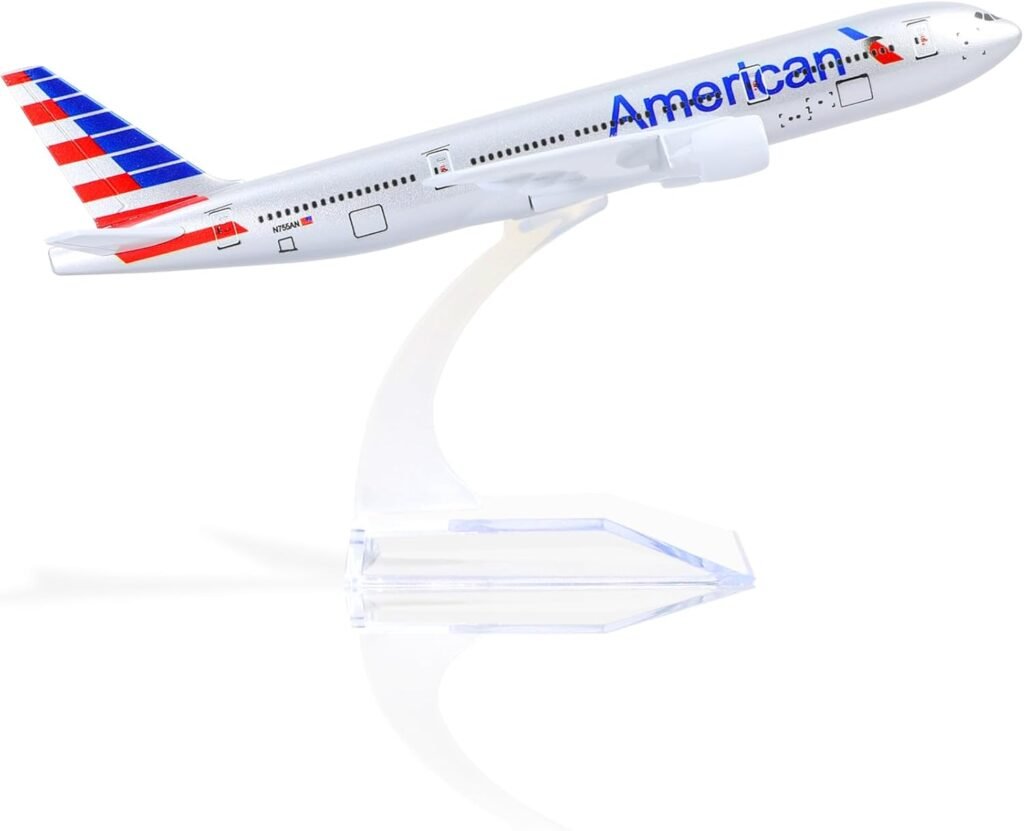 Boeing 777 AA Airlines 1/400 Diecast Metal Airplane Model with Stand -Airlines Alloy Model Plane (6 inches Long) Display Collectible Model Kit for Aviation Enthusiast Gift