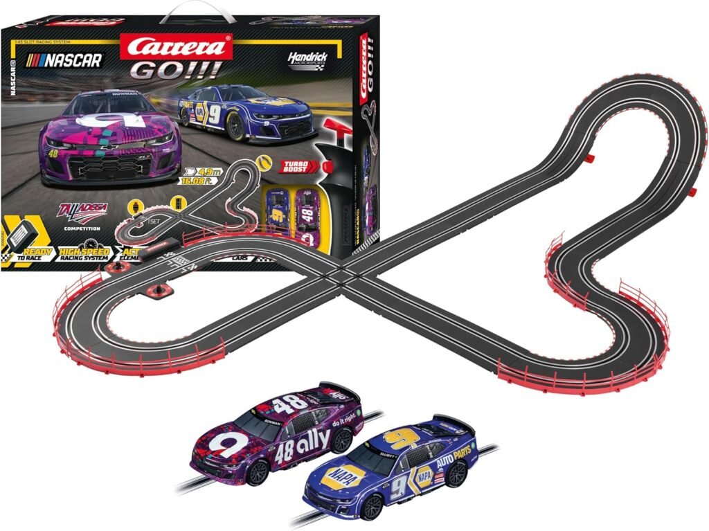 Carrera GO Electric Powered Slot Car Racing Kids Toy Race Track Set 1:43 Scale, NASCAR Talladega Competition