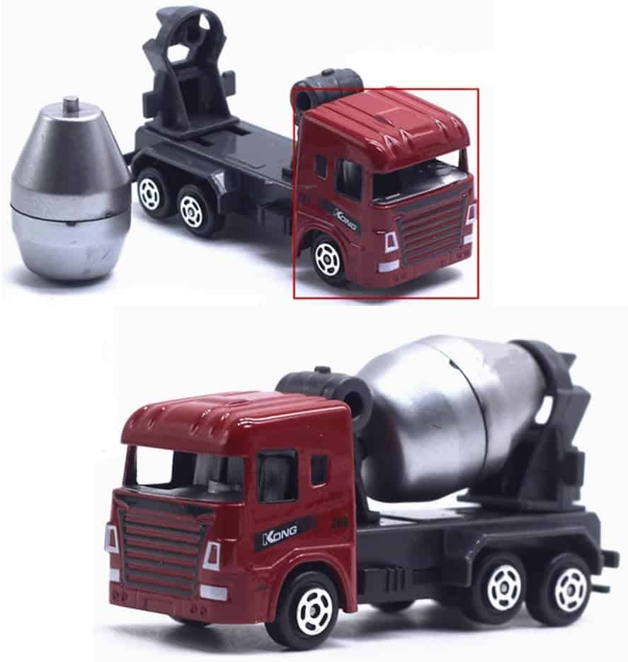 Construction Trucks 6 Pcs Colorful Mini Assorted Construction Vehicles Alloy Diecast Car Sand Box Excavator Cement Dumper Bulldozer Forklift for Kids Boys Girls Birthday Xmas Present