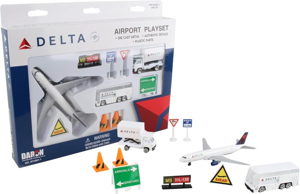 Daron Delta Airlines 12 Piece Playset (Color of the content may Vary)