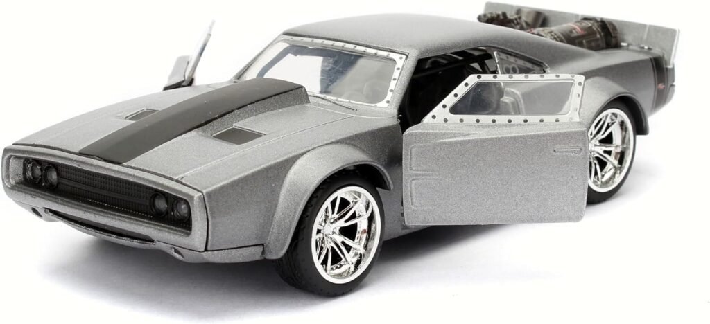 Doms Ice Charger Movie Muscle Car, Bare Metal Silver - 98299/24-1/32 Scale Diecast Model Car