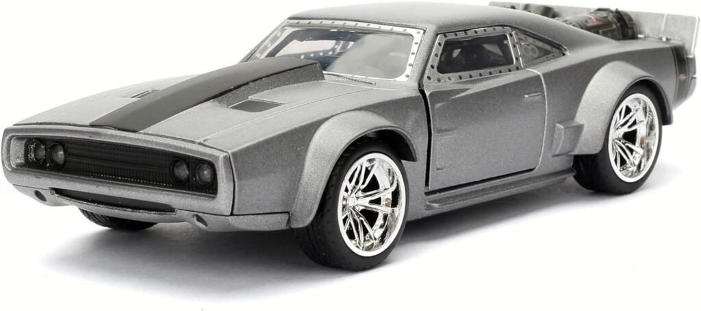 Doms Ice Charger Movie Muscle Car, Bare Metal Silver - 98299/24-1/32 Scale Diecast Model Car