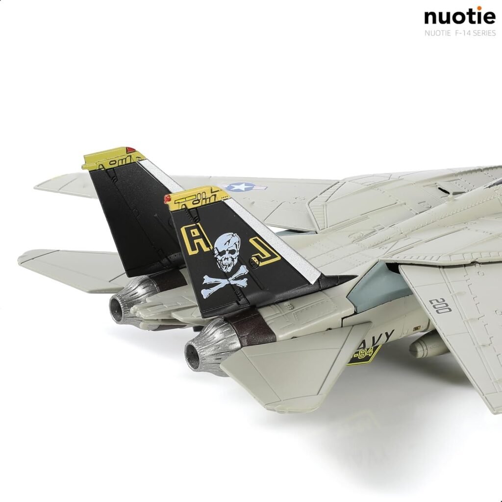 F-14A Tomcat 1/100 Metal Airplane Model Kits with Stand VF-84 Jolly Rogers DieCast Alloy Fighter Model Jet Replica Pre-Build Military Aircraft Collection for Display or Gift