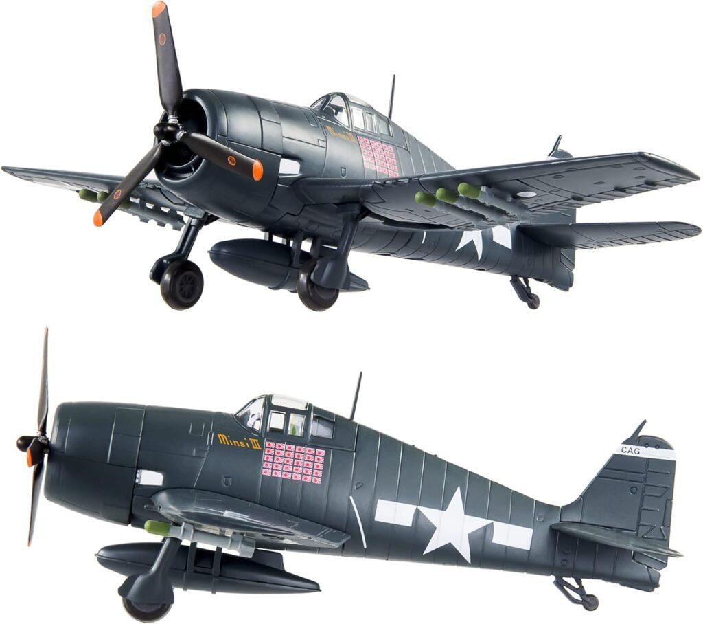 Fighter Jet Model 1/72 Scale Grumman F6F Hellcat Plane Model Diecast Military Airplane Model for Collection and Gift