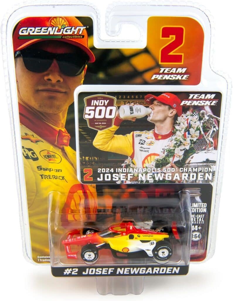 Greenlight 11614 Josef Newgarden 2024 Indianapolis 500 Champ Winner - #2 Team Penske NTT IndyCar Series Diecast Car 1:64 Scale