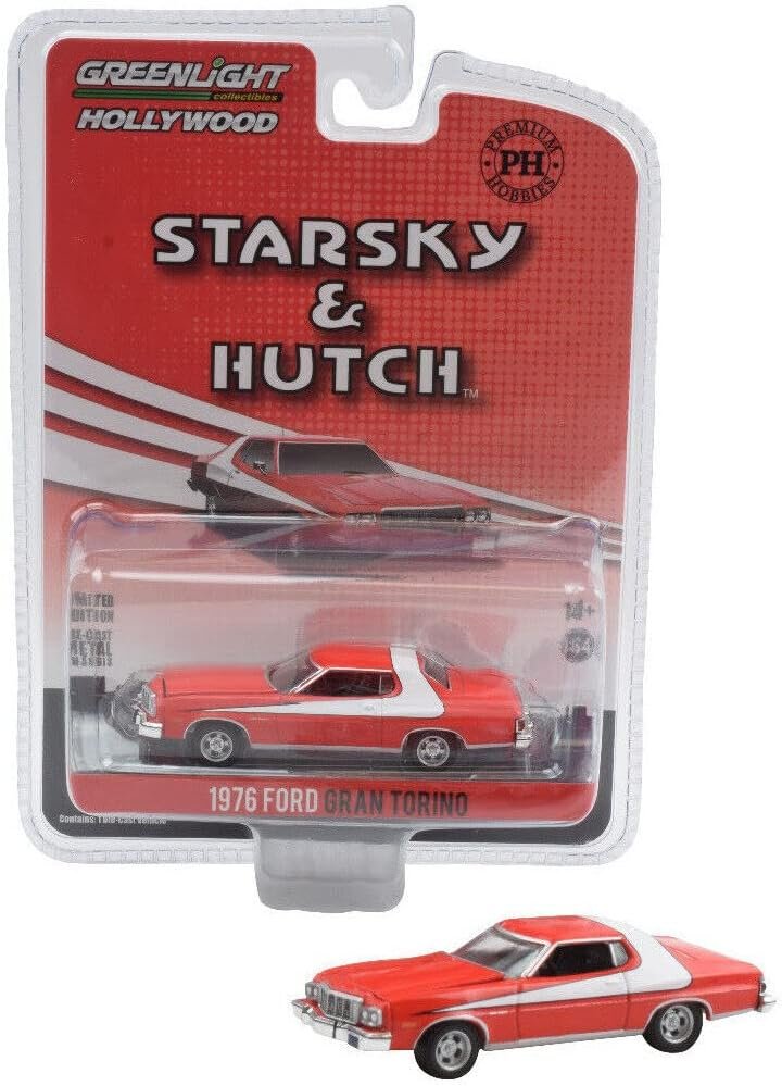 Greenlight x Premium Hobbies Starsky  Hutch 1976 Ford Grand Torino - No Siren 1:64 Scale Diecast Car 51455