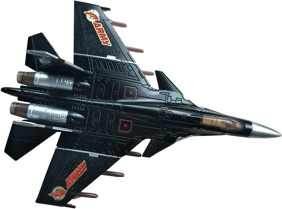 HSOMiD Army Air Force Fighter Jet Toy Military Airplane - Fun Lights and Sounds, Bump and Go Action Pretend Play Kids Aircraft Bomber Plane