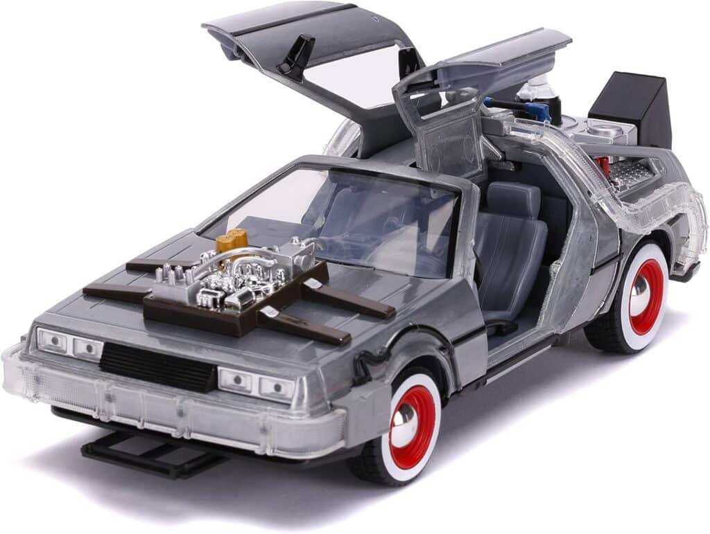 JADA TOYS, Back to The Future Part III: Time Machine with Light-up 1:24 Scale Vehicle, Unisex Adult Silver