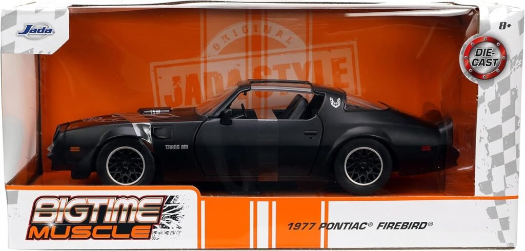 Jada Toys Big Time Muscle 1:24 1977 Pontiac Firebird Trans Am Die-cast Car, Toys for Kids and Adults (34038),Black