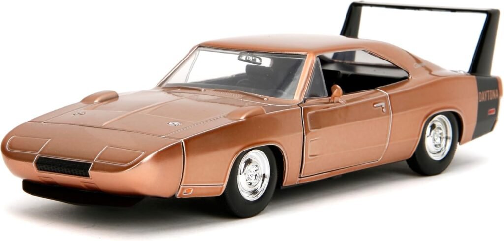 Jada Toys Bigtime Muscle 1:24 1969 Dodge Charger Daytona Die-cast Car – Opening Doors, Hood, Trunk, Rubber Tires(Candy Copper)