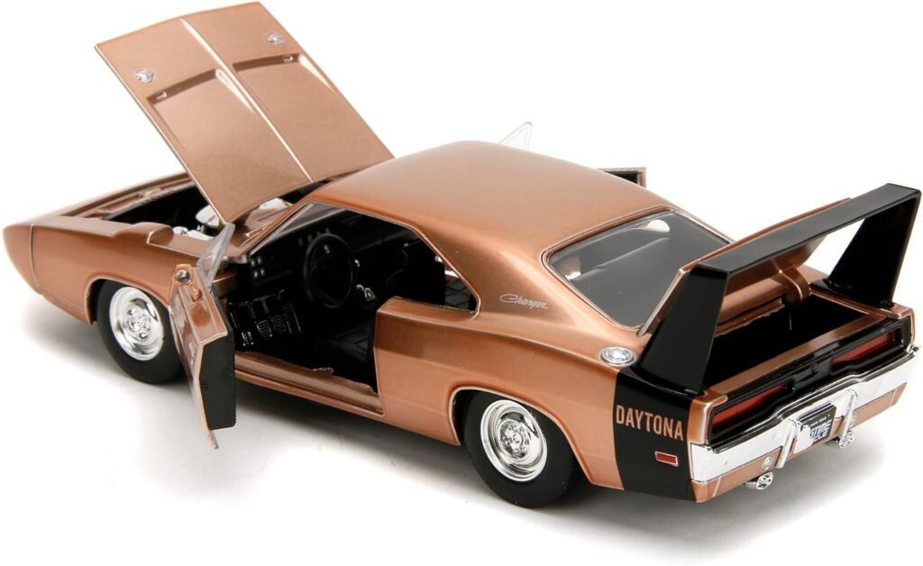 Jada Toys Bigtime Muscle 1:24 1969 Dodge Charger Daytona Die-cast Car – Opening Doors, Hood, Trunk, Rubber Tires(Candy Copper)