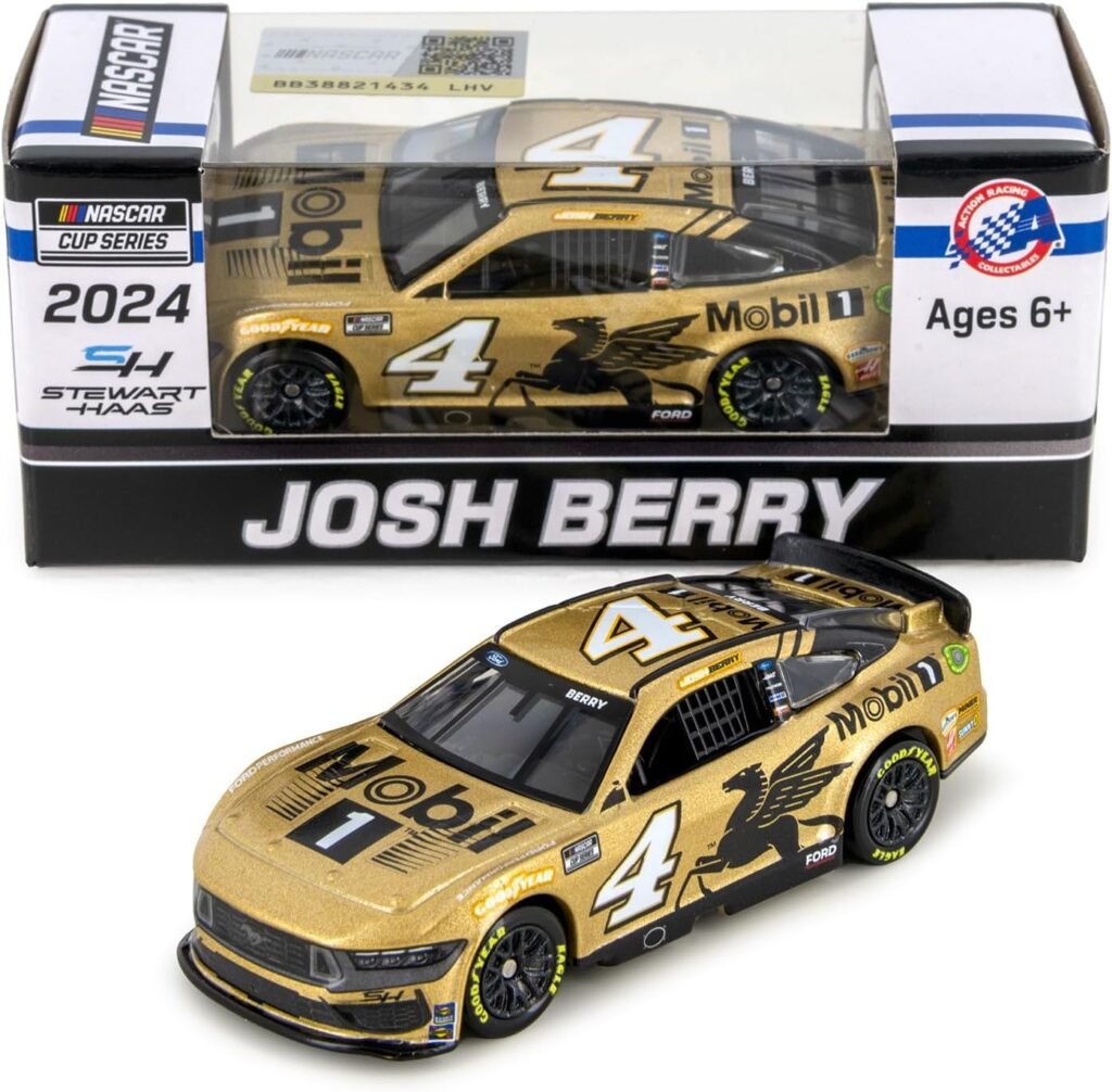 Lionel Racing Josh Berry 2024 Mobil 1 50th Anniversary Gold Diecast Car 1:64 Scale