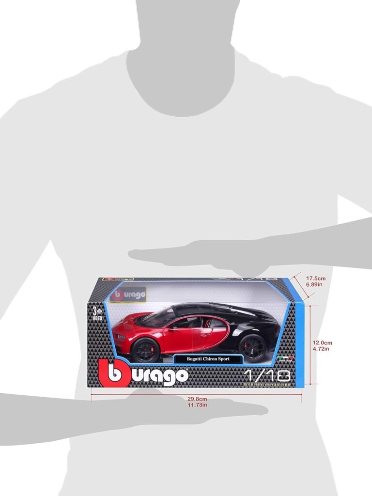 Maisto Bugatti Chiron Sport 1/18 Diecast Model Car - Black/Red (18-11044-00000022)