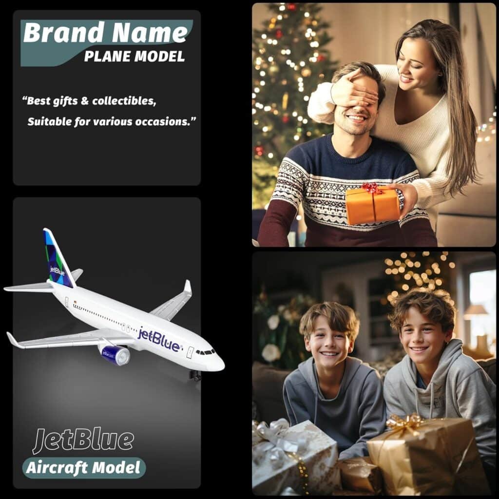 Model Airplanes Jet Bule Airplane Airlines Plane Aircraft Model for Display Collection and Gifts