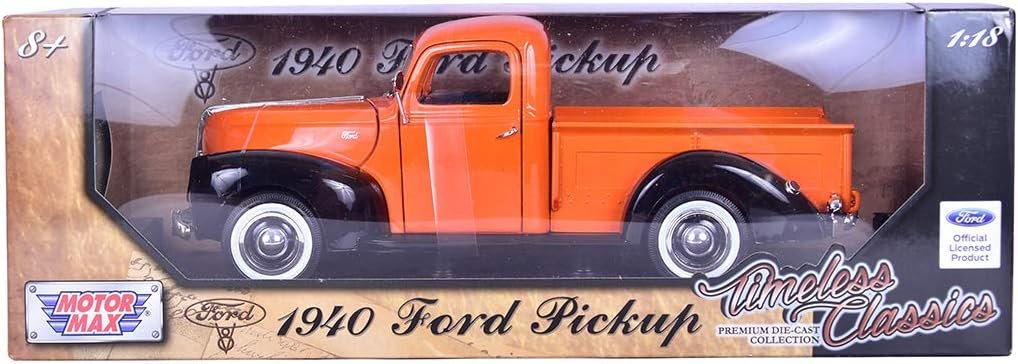 Motormax 1:18 Scale Model Compatible with Ford Replica Miniature Model Pickup 1940 (Timeless Classics Collection)