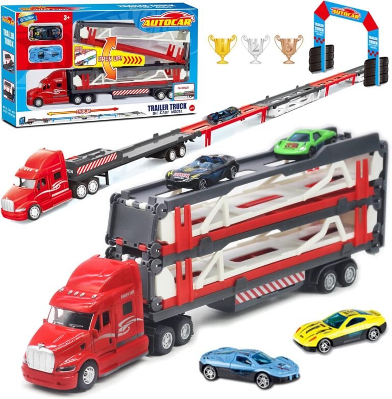 OTONOPI Race Car Transporter Truck Toy Review