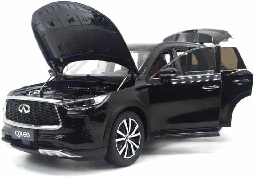 Paudi Model 1/18 Scale Diecast Cars 2022 Infiniti QX60 Model Car For Adults Collection Black