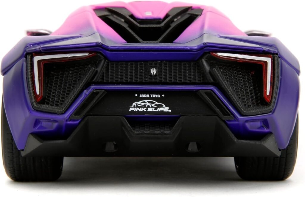 Pink Slips 1:24 W4 W Motors Lykan Hypersport Die-Cast Car w/Base, Toys for Kids and Adults(White/Purple)