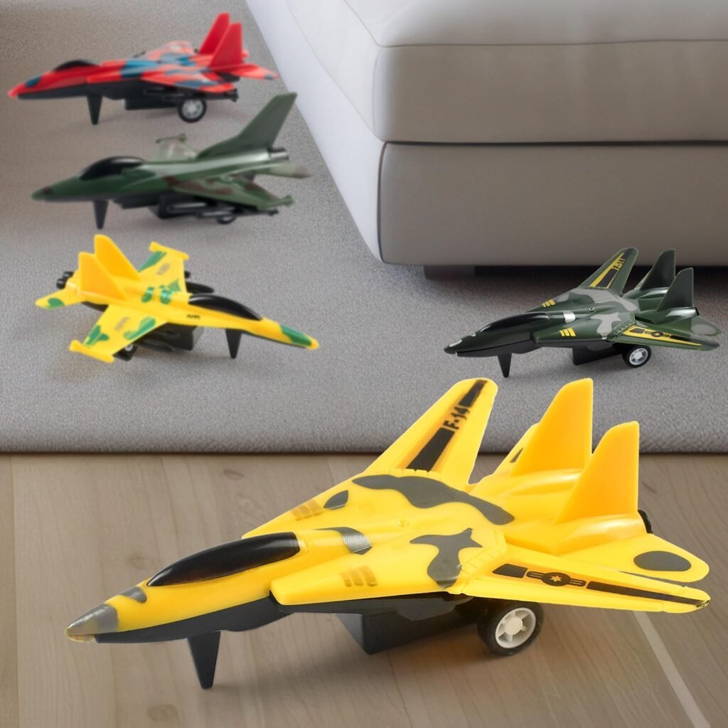 Pull Back Airplane Toys Fighter Jets, Airplane Party Favors Plane Playset, Fighter Jet Toy, Plane Themed Kids Presents Toys for 3 Year Old boy (12 Pack)