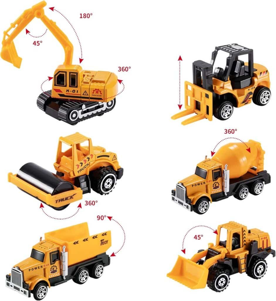 TEMI Transport Cars Carrier Set Toys w/Play Mat, Die-cast Vehicles Truck Alloy Metal Race Model Car Toys for Toddler Age 3-9 Kids Boys  Girls