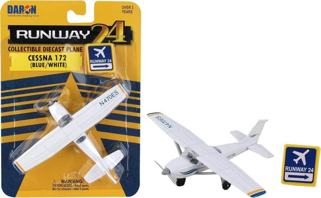 Worldwide Trading Runway24 C172 No Runway Vehicle, Blue/White Large