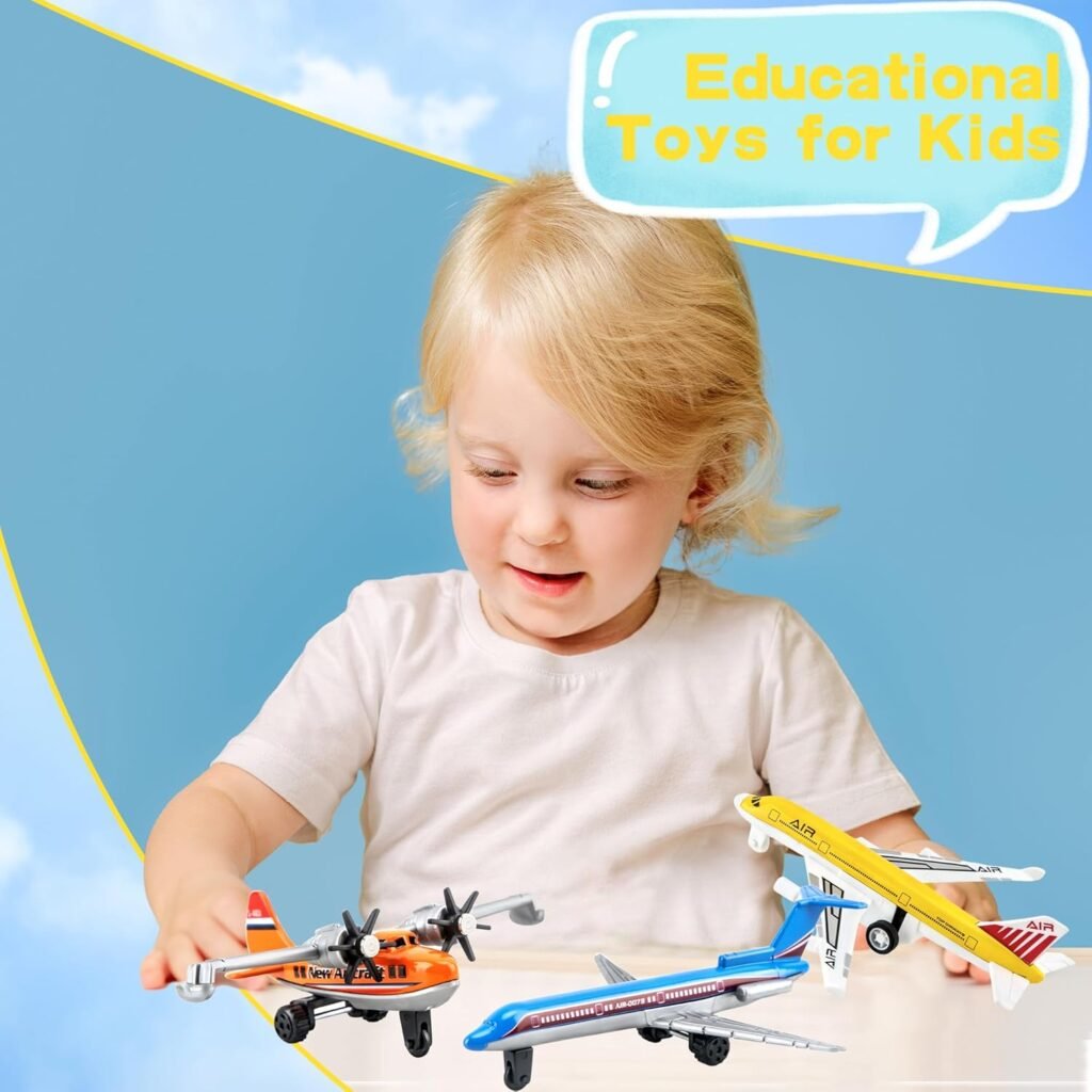 10 Pack Airplane Toys Diecast Pull Back Airplane Toys Alloy Planes Model for Kids Birthday Childrens Day Gifts Classroom Rewards Airforce Party Favors
