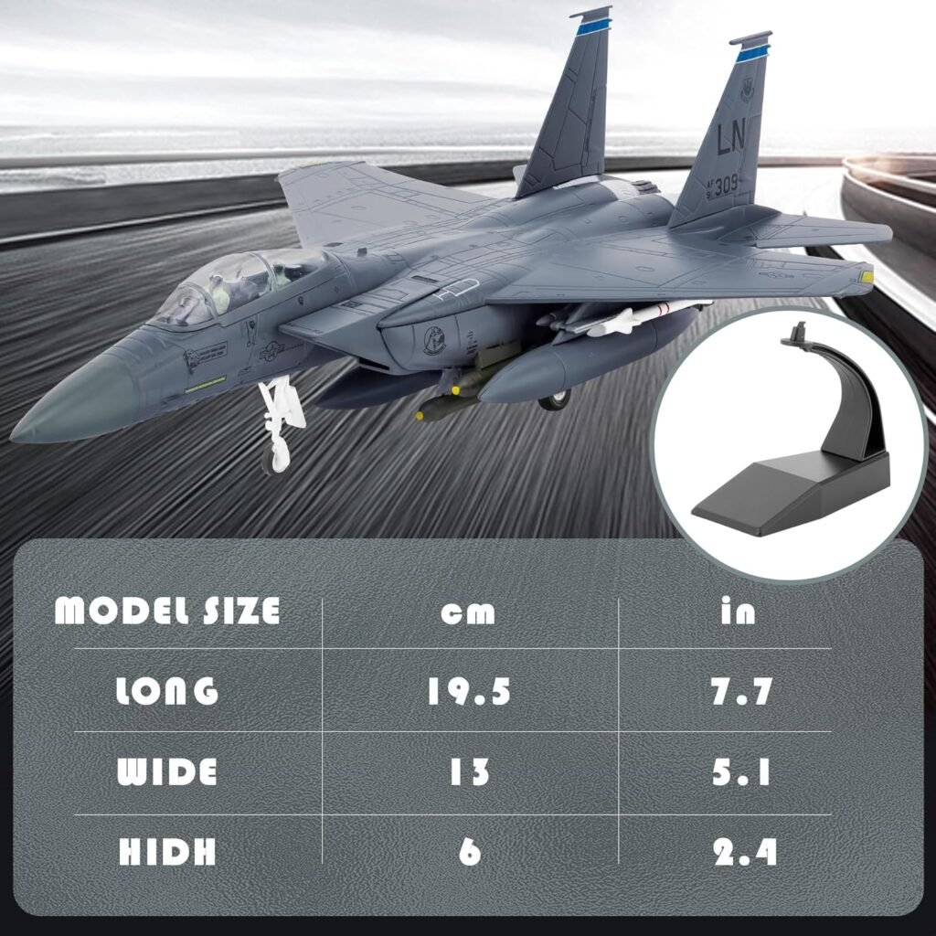 1/100 F-15E Fighter Plane Model Metal Aircraft Model Military Airplane Model Diecast Plane Model for Collection or Gift
