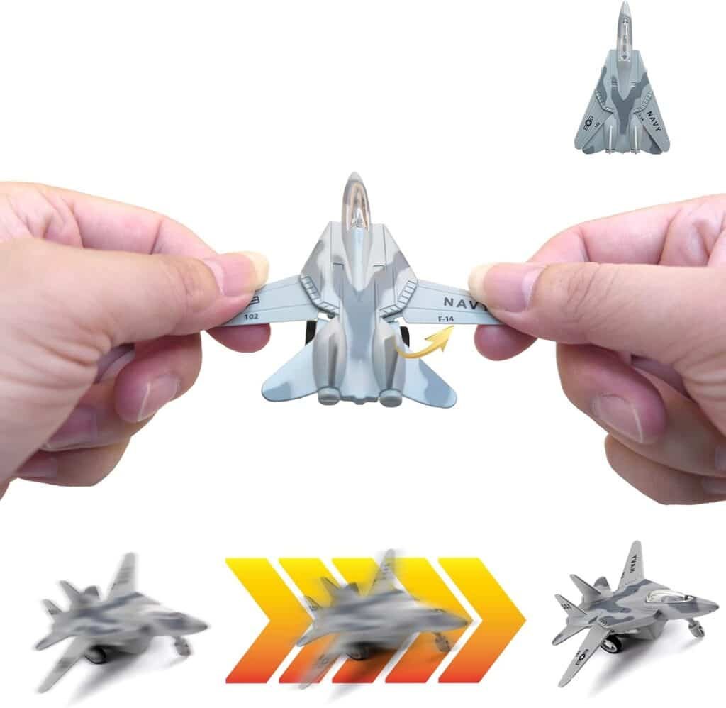 12 in 1 Model Airplane Toys Set Die Cast Metal Military Themed Fighter Jets Mini Air Force Kids Playset