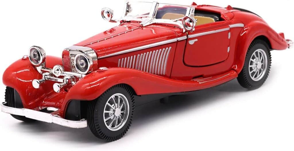 1:28 Scale Pullback Diecast Metal Antique Classic Model Cars Collectible Toy Gifts (White,Length 6.5in/16.8cm)