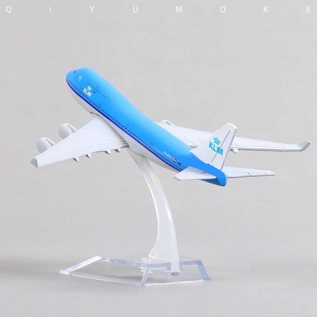 1/400 NL-KLM 747 Model Plane -Diecast Metal Airplane Model Kits with Stand (6 inches) Alloy Boeing 747 Plane Model for Aviation Enthusiasts Gift or Desktop Display 747 Toy Airplane