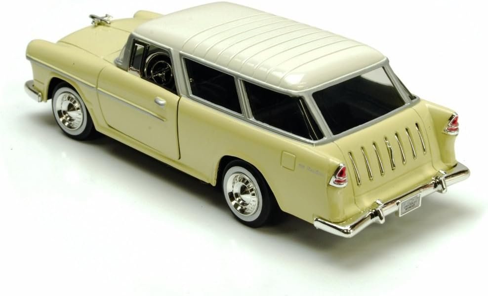 1955 Chevy Bel Air Nomad, Yellow - Motormax 73248-1/24 Scale Diecast Model Toy Car