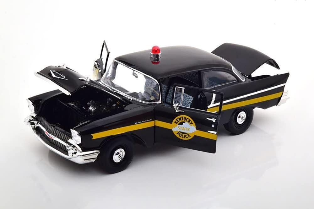 1957 Chevy 150 Sedan - Kentucky State Police, Black - Greenlight HWY18027-1/18 Scale Diecast Car