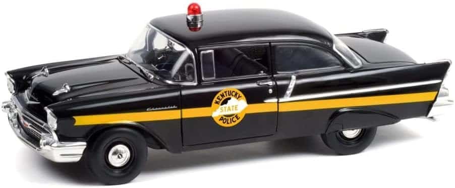 1957 Chevy 150 Sedan - Kentucky State Police, Black - Greenlight HWY18027-1/18 Scale Diecast Car