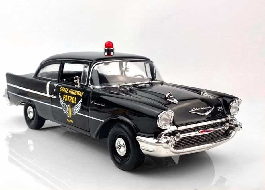 1957 Chevy 150 Sedan - Ohio Highway Patrol, Black - Greenlight HWY18028-1/18 Scale Diecast Car