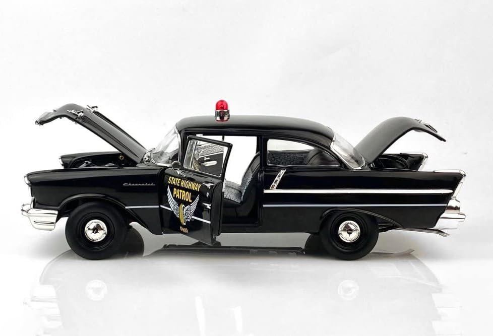 1957 Chevy 150 Sedan - Ohio Highway Patrol, Black - Greenlight HWY18028-1/18 Scale Diecast Car