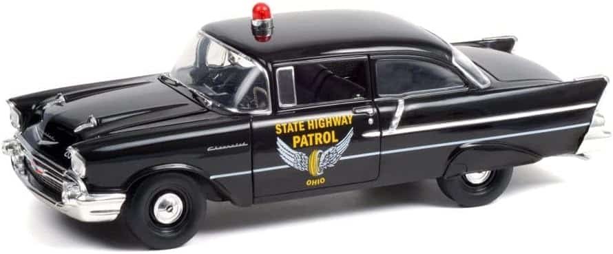 1957 Chevy 150 Sedan - Ohio Highway Patrol, Black - Greenlight HWY18028-1/18 Scale Diecast Car