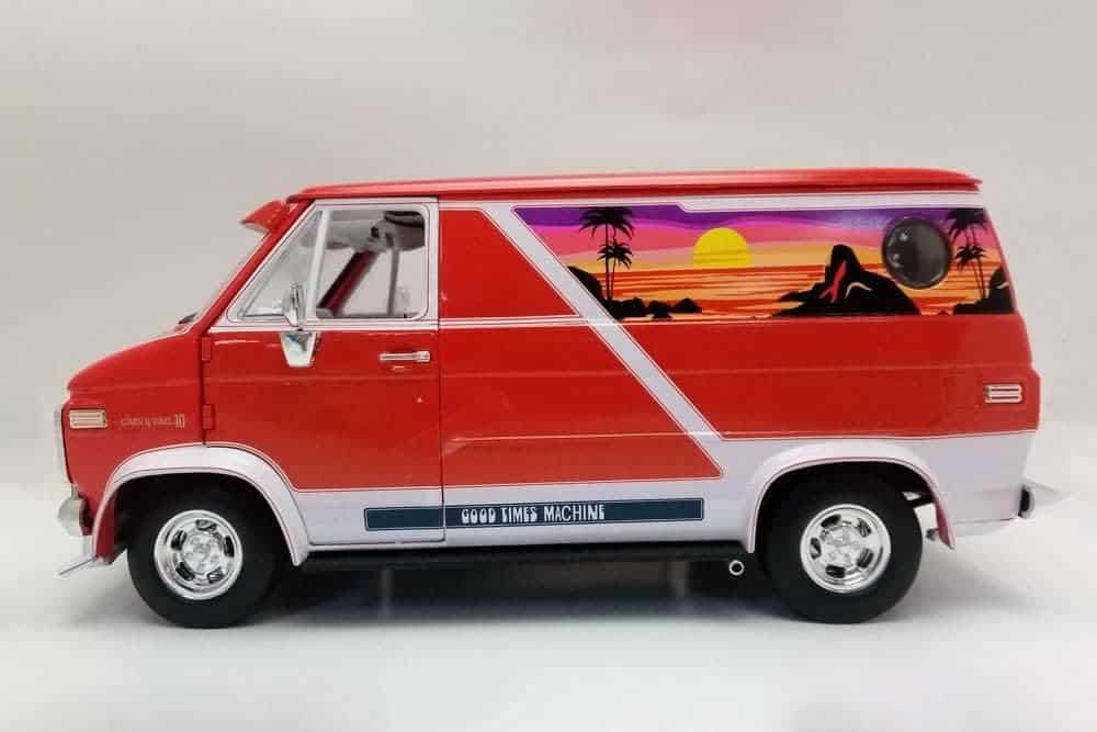 1976 Chevy G-Series Van - Good Times Machine, Orange - Acme A1802100-1/18 Scale Diecast Car