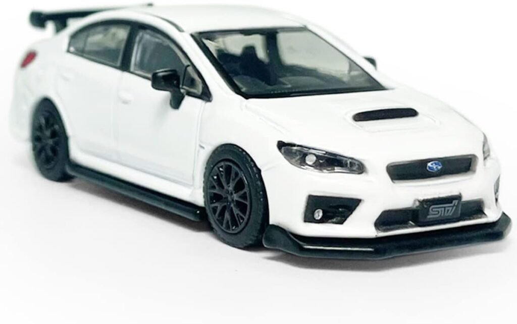 2016 Impreza WRX STI S207 Model Car 1/64 Scale Diecast Toy Cars Racing Sports Sedan Metal Alloy Friction Powered Children’s Die-cast Vehicles, Collection for Men Toys for Boys Kids Gifts, White