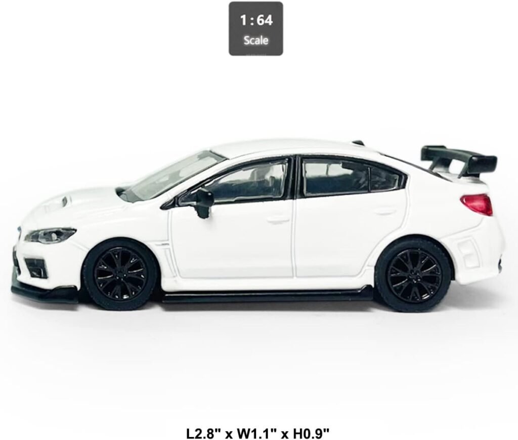 2016 Impreza WRX STI S207 Model Car 1/64 Scale Diecast Toy Cars Racing Sports Sedan Metal Alloy Friction Powered Children’s Die-cast Vehicles, Collection for Men Toys for Boys Kids Gifts, White