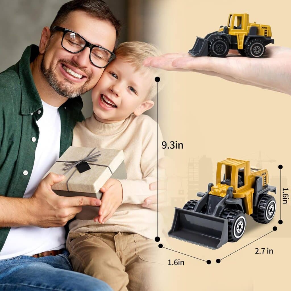 6 Pieces Construction Truck Toys, Diecast Construction Vehicles for Boys Age 4-7- Forklift Excavator Dump Tractor Toy Cars Kids Play Vehicles for Boys 3-5 6 7 8 Construction Birthday Party Supplies