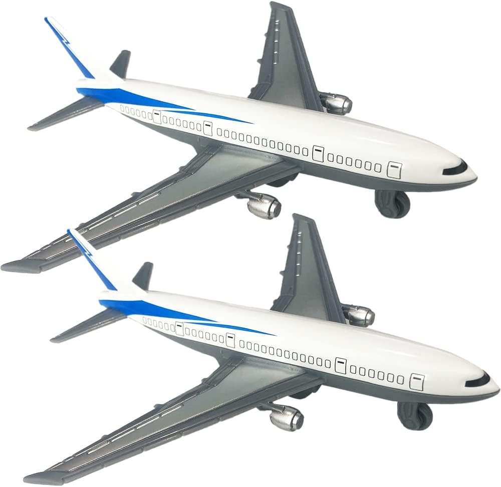 ArtCreativity Pullback Airplane Toys for Boys and Girls, Set of 2, Diecast 5 Inch Pull Back Plane Toys for Kids, Great Birthday Party Favors for Children, Goodie Bag Fillers, Gift Idea