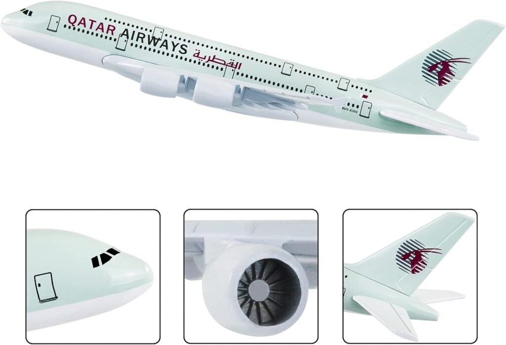 Busyflies Model Airplane 1:400 Diecast Airplanes Model Aircraft Metal Qatar 380 Plane Alloy Model for Birthday Gift