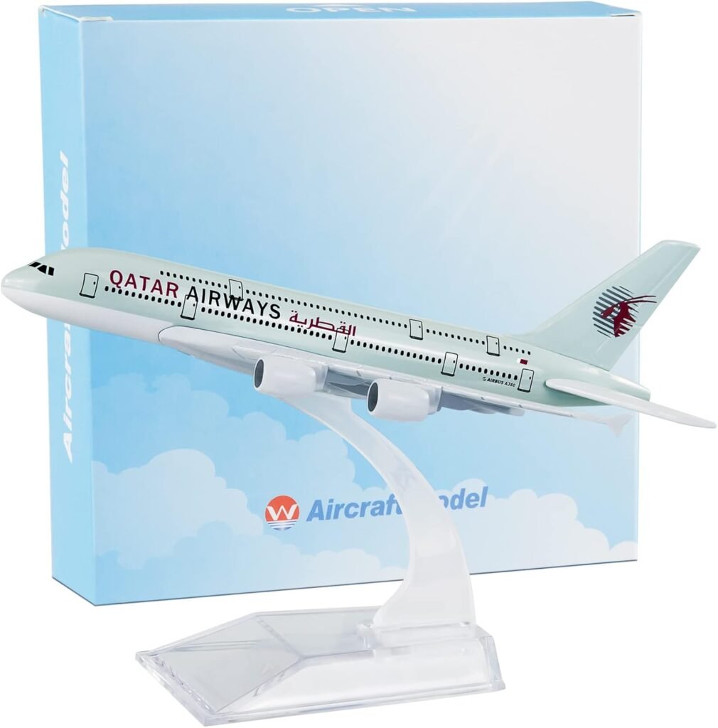 Busyflies Model Airplane 1:400 Diecast Airplanes Model Aircraft Metal Qatar 380 Plane Alloy Model for Birthday Gift