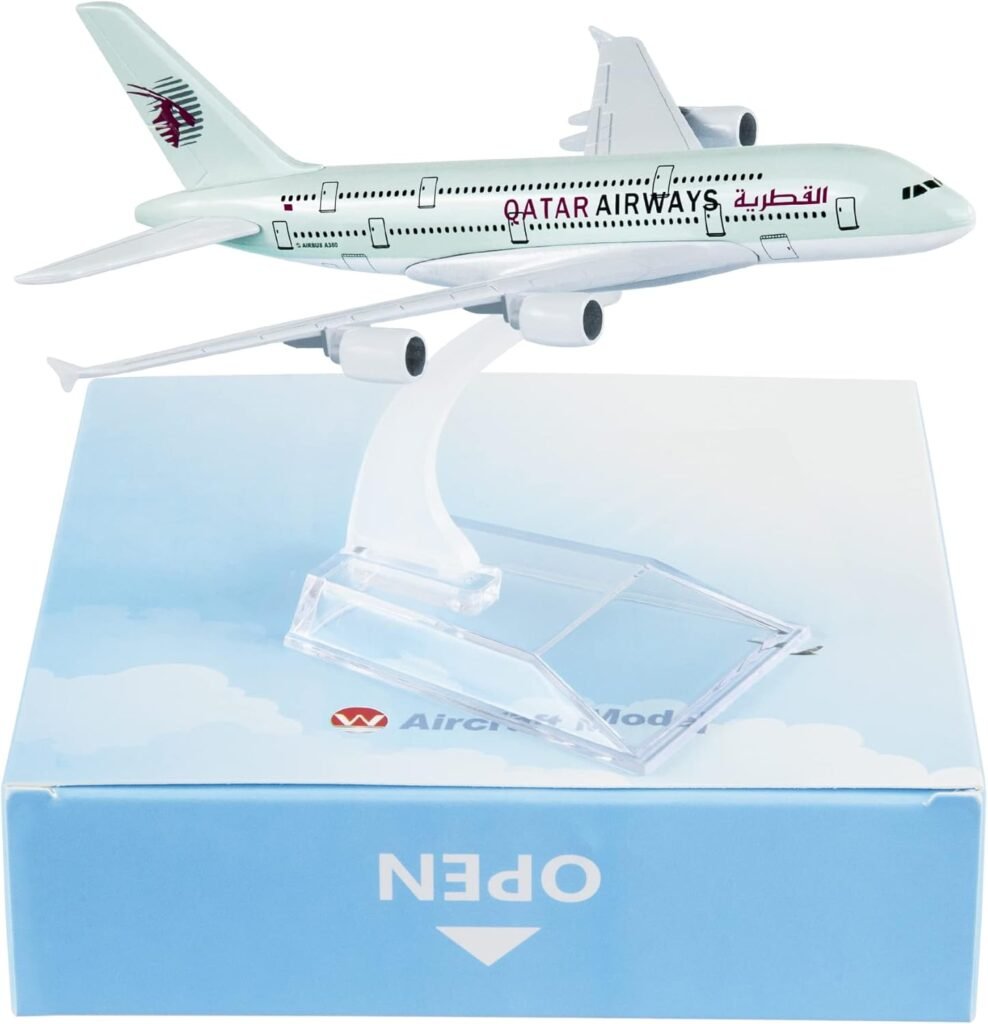 Busyflies Model Airplane 1:400 Diecast Airplanes Model Aircraft Metal Qatar 380 Plane Alloy Model for Birthday Gift