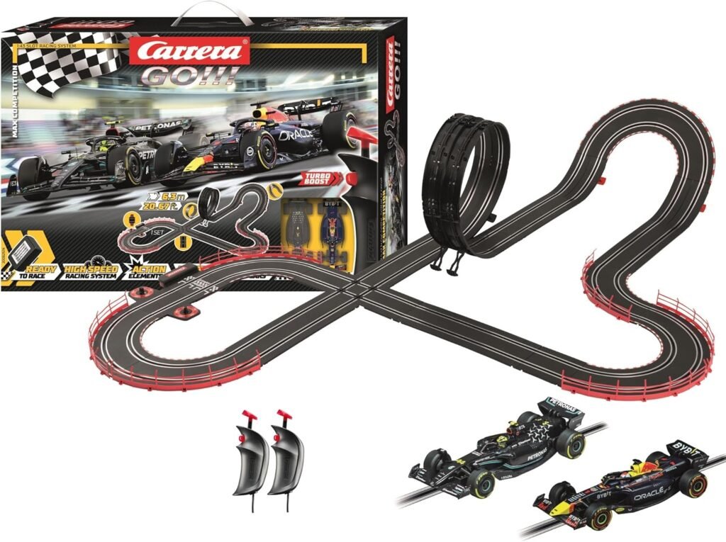 Carrera GO Electric Powered Slot Car Racing Kids Toy Race Track Set 1:43 Scale, Max Competition