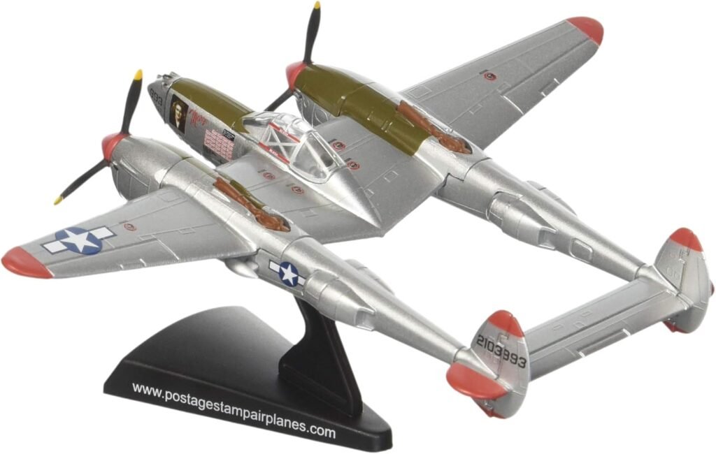 Daron Worldwide Trading Postage Stamp P-38J Lightning Marge 1/115 Dick Bong Airplane Model