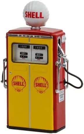 Diecast Car w/Gas Pump - 1951 Studebaker Champion, Yellow - Acme A1809203-1/18 Scale Diecast Model Car